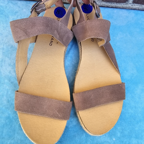 NWOT Lucky Brand Gadine Espadrillles Straps Sandals genuine leather brown Sz 8.5 - Picture 3 of 13